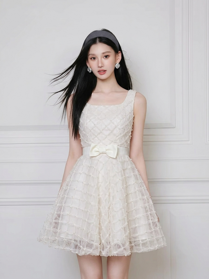 【dress】パールチュールミニワンピース   N3742