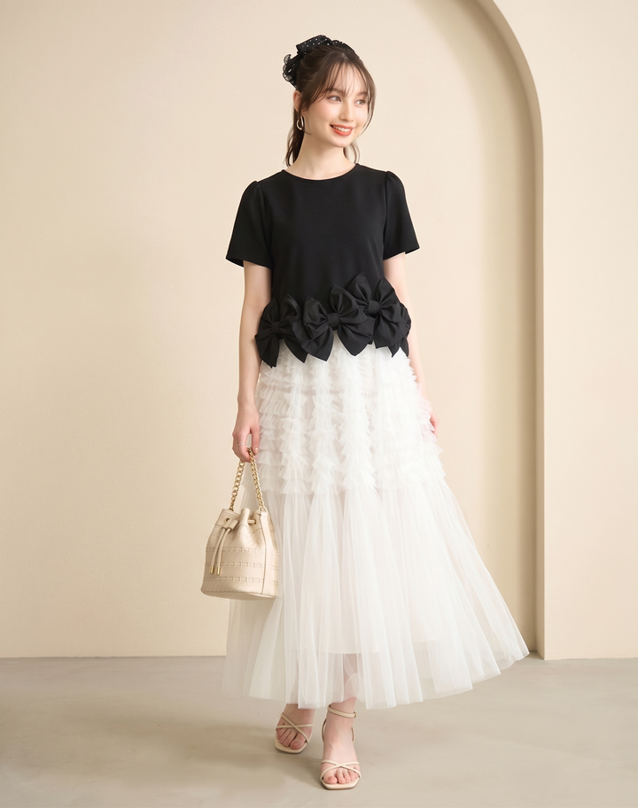 【tops】リボンフリルトップス   N3634