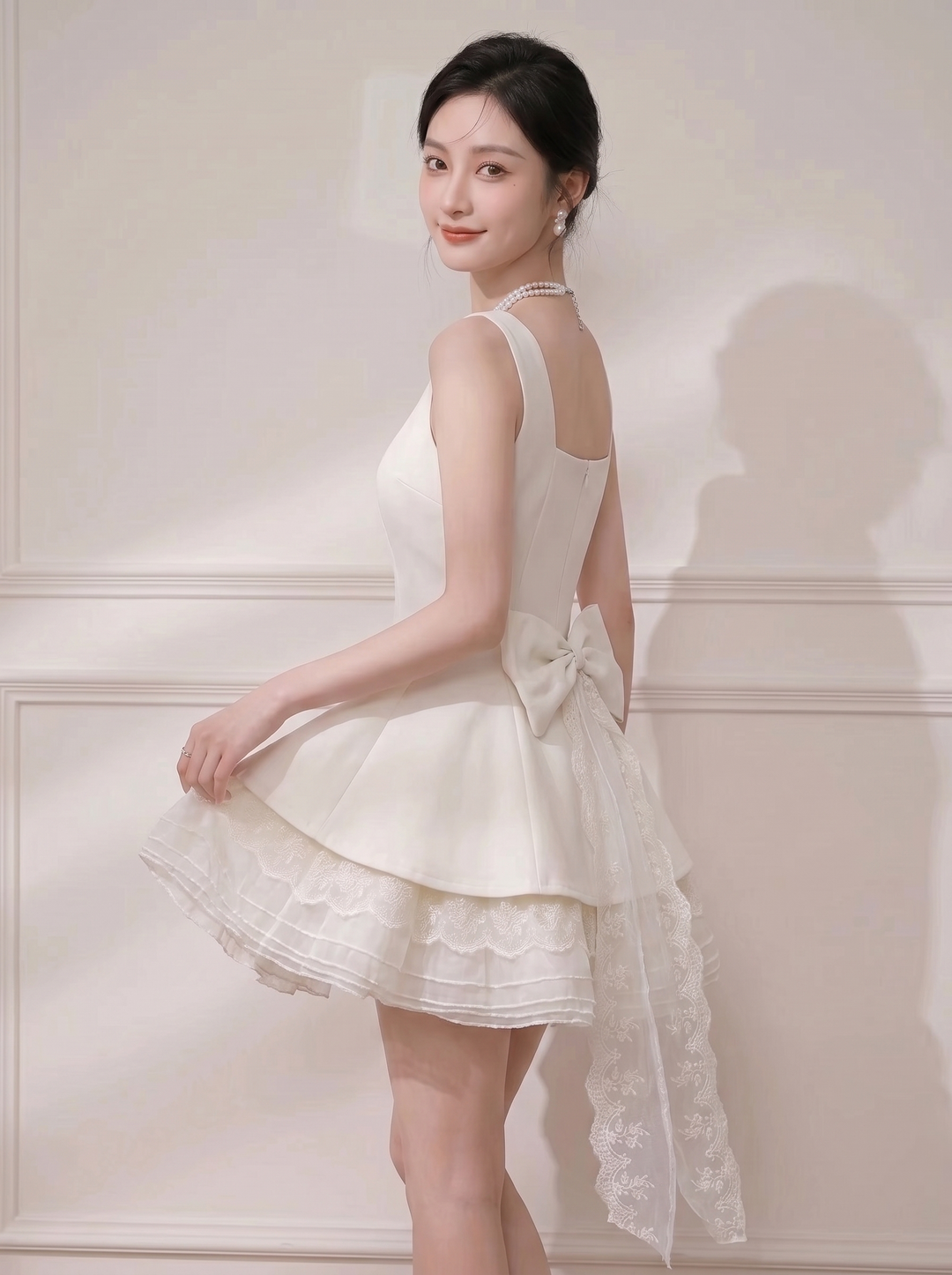【dress】チュールドッキングペプラムミニワンピース　N3623