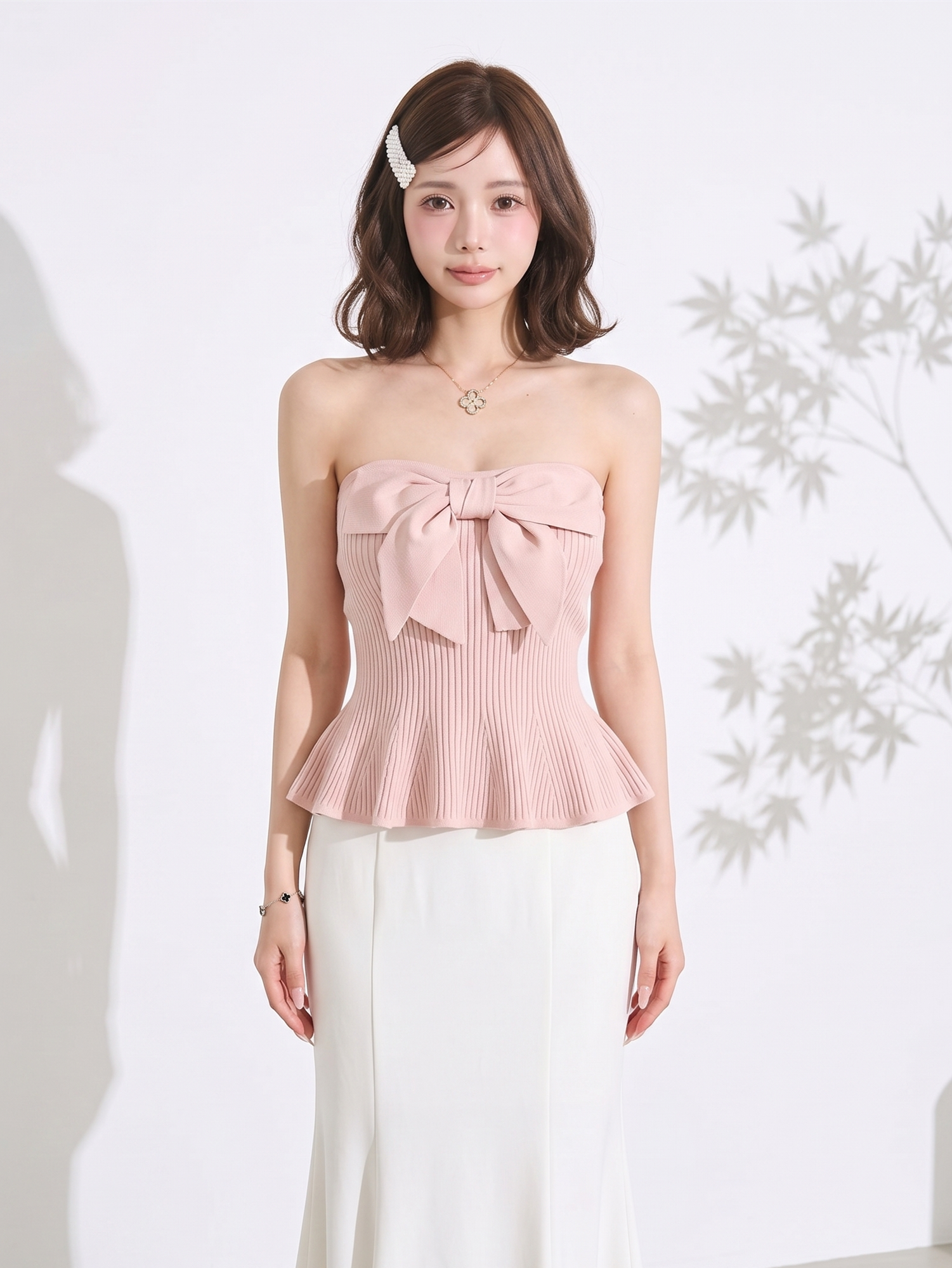 tops】ビッグリボンペプラムベアトップ N3644 – NANASTYLE