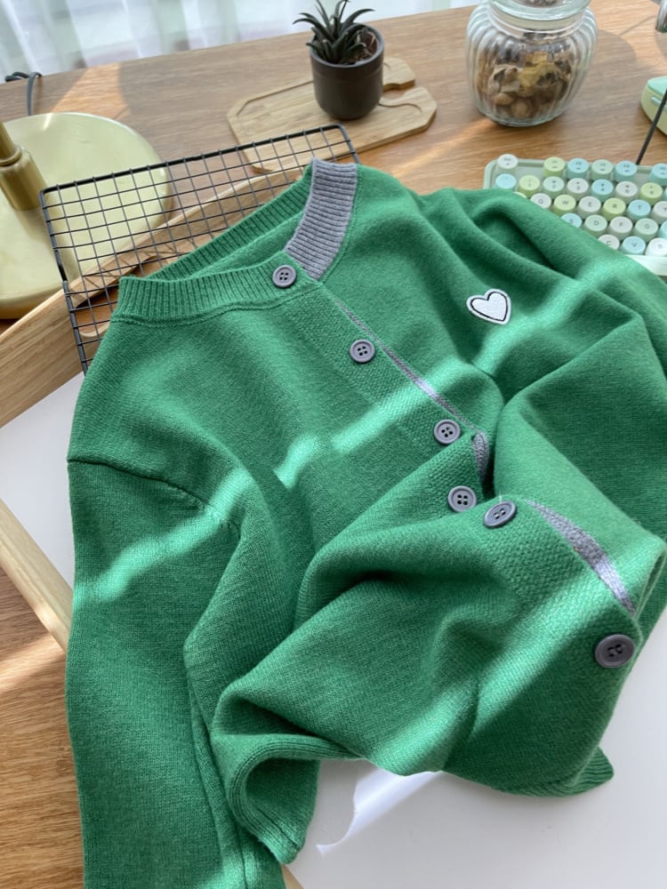 【outer】刺繍ニットカーデ　M18107