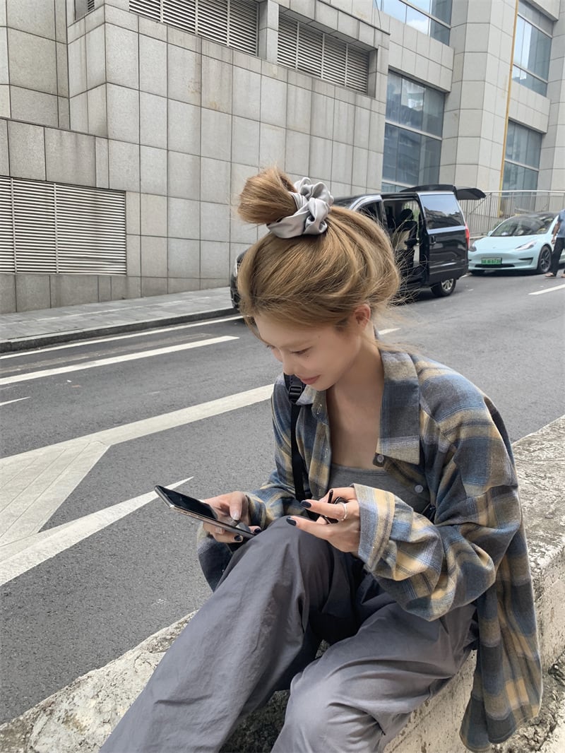 【tops】チェック柄シャツトップス　M25664