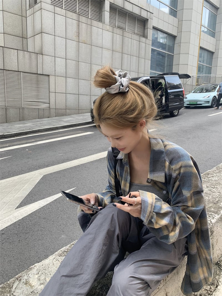 【tops】チェック柄シャツトップス　M25664