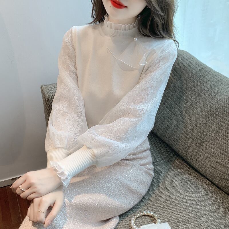 【tops】チュールドッキングニットトップス　M27139