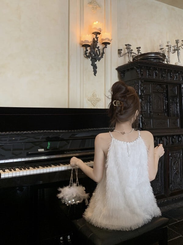 【dress】ビジューホルターネックワンピース　M24775