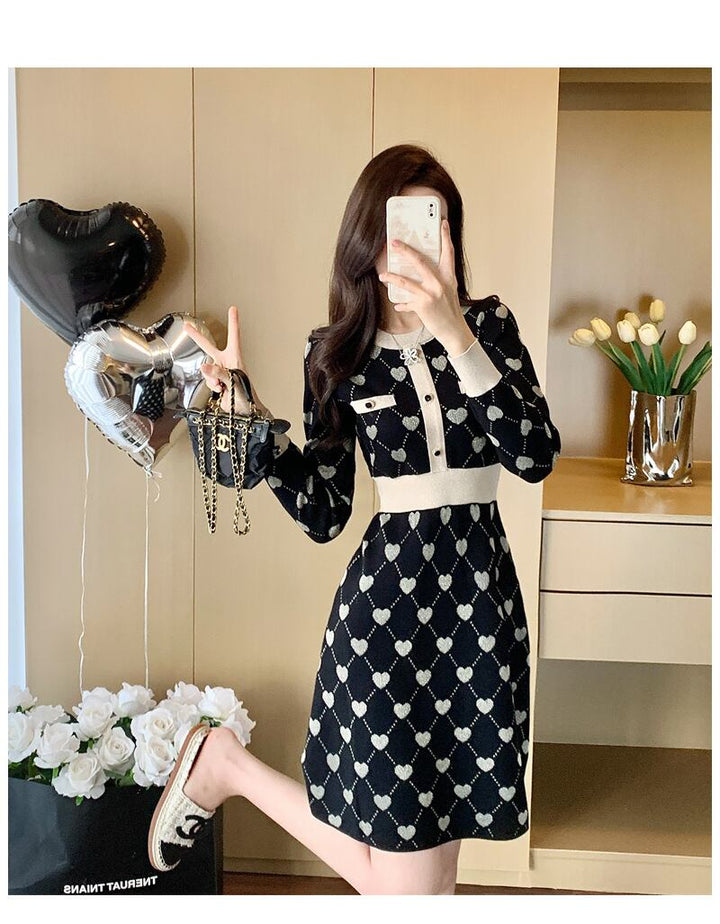 【dress】ジャカードニットワンピース　M28358