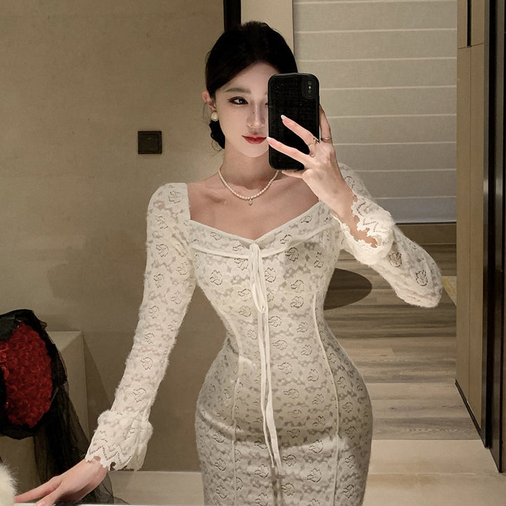 【dress】レース切り替えワンピース　M26143