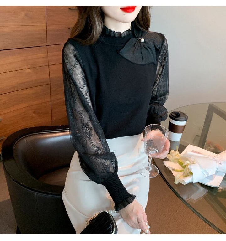 【tops】チュールドッキングニットトップス　M27139