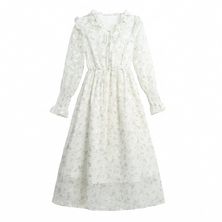【dress】早い者勝ちVネック一目惚れ清新花柄ワンピース　M17030