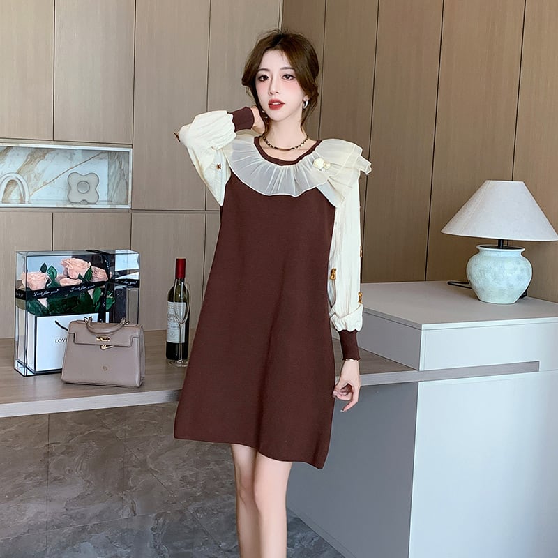 【dress】優しい雰囲気スウィートニットワンピース　M17501