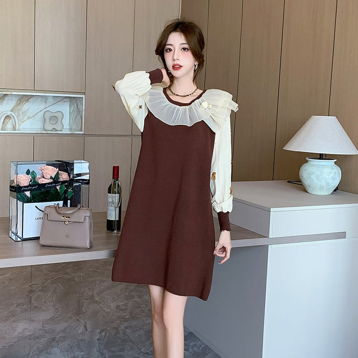 【dress】優しい雰囲気スウィートニットワンピース　M17501