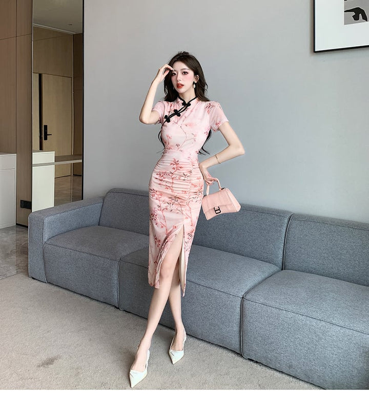 【dress】早い者勝ちエレガントスリットワンピースオシャレ　M17093