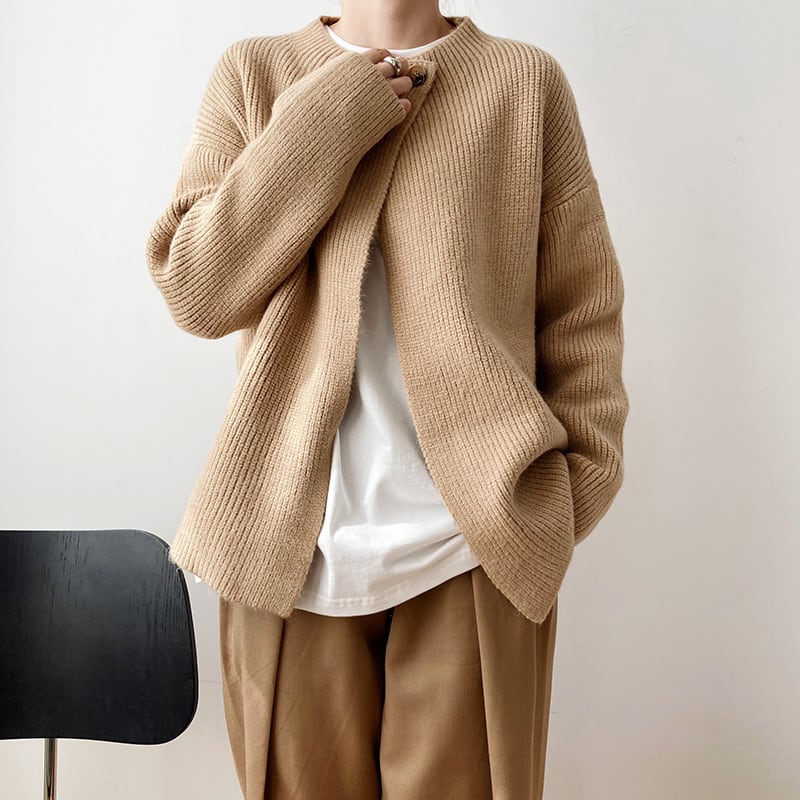 【outer】無地ボタンニットカーディガン　M17846
