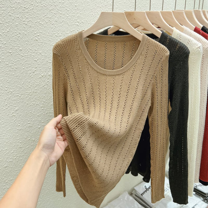 【tops】カットワークニットトップス　M26513