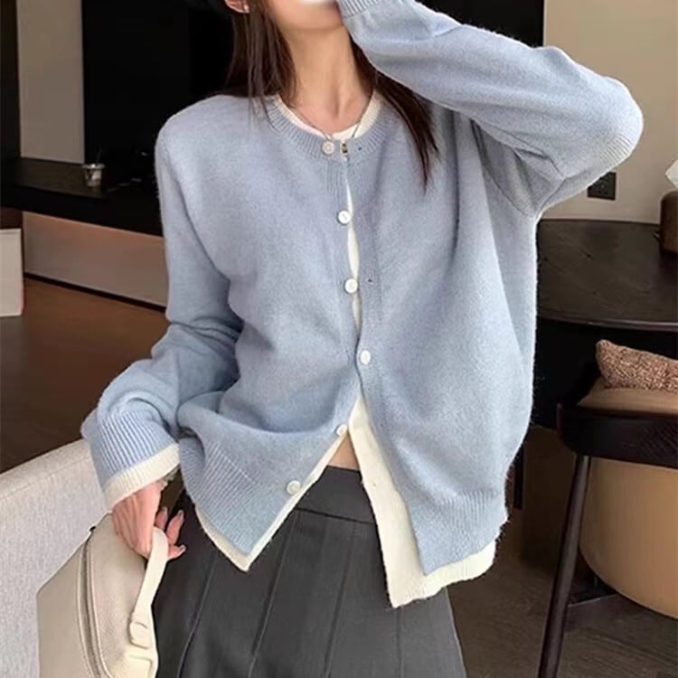 【outer】切り替えニットカーデ　M26765