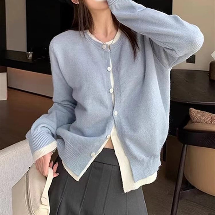 【outer】切り替えニットカーデ　M26765
