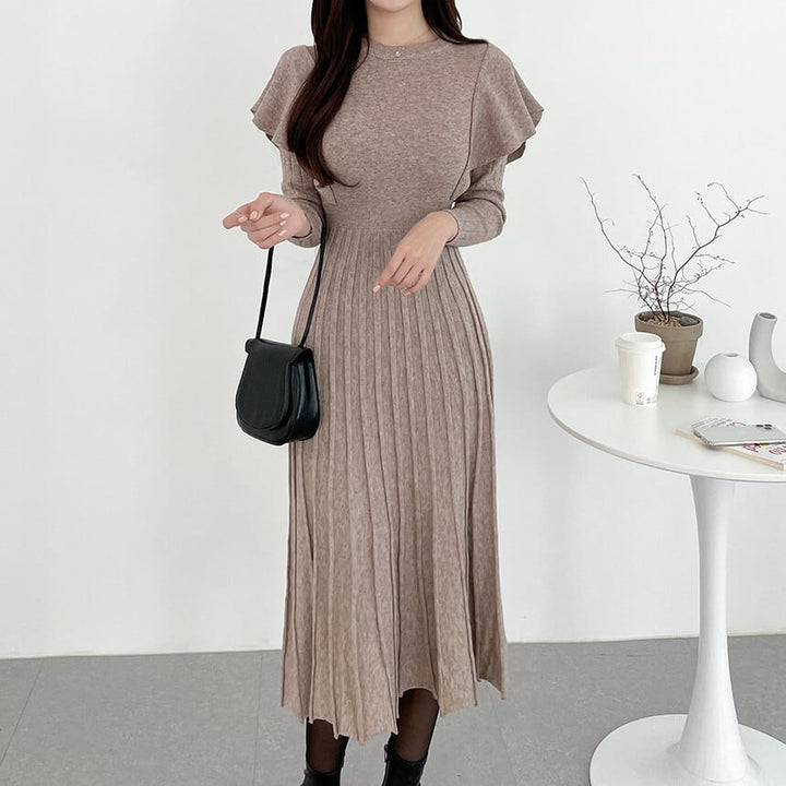 【dress】フリルニットワンピース　M26191