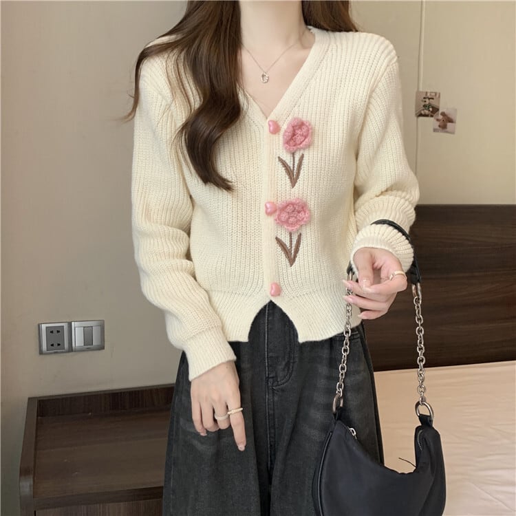 【outer】Vネックニットカーデ　M18128