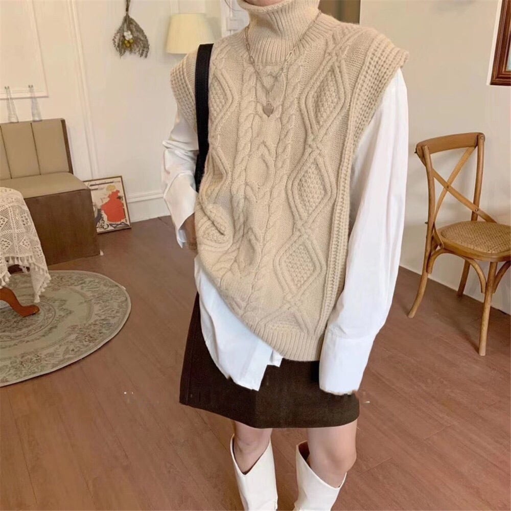 【tops】ハイネックニットプルオーバー　M18399