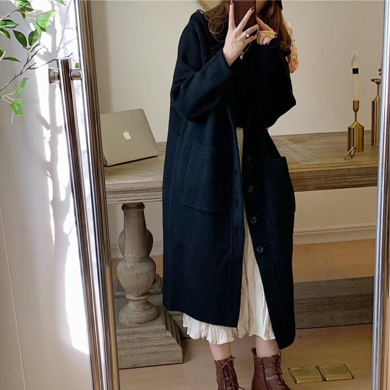 【outer】ロング丈ニットカーデ　M25565