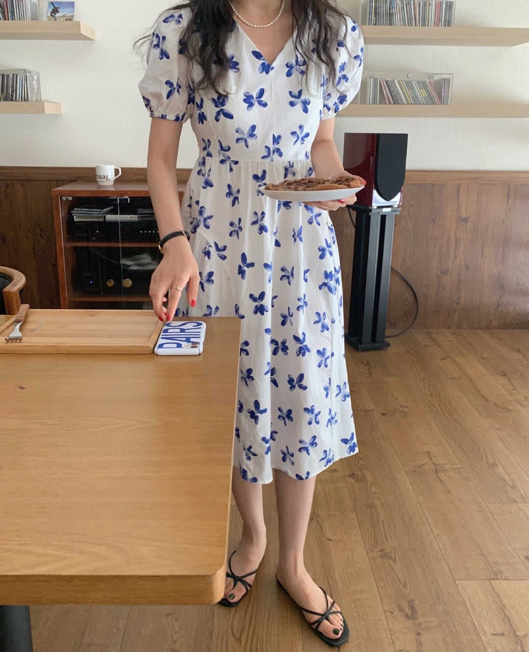 【dress】パフスリーブワンピース　M24628