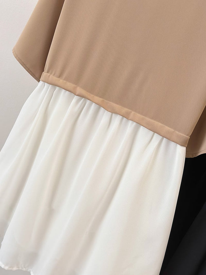 【dress】韓国系超人気切り替えシャツワンピースゆったり　M16780