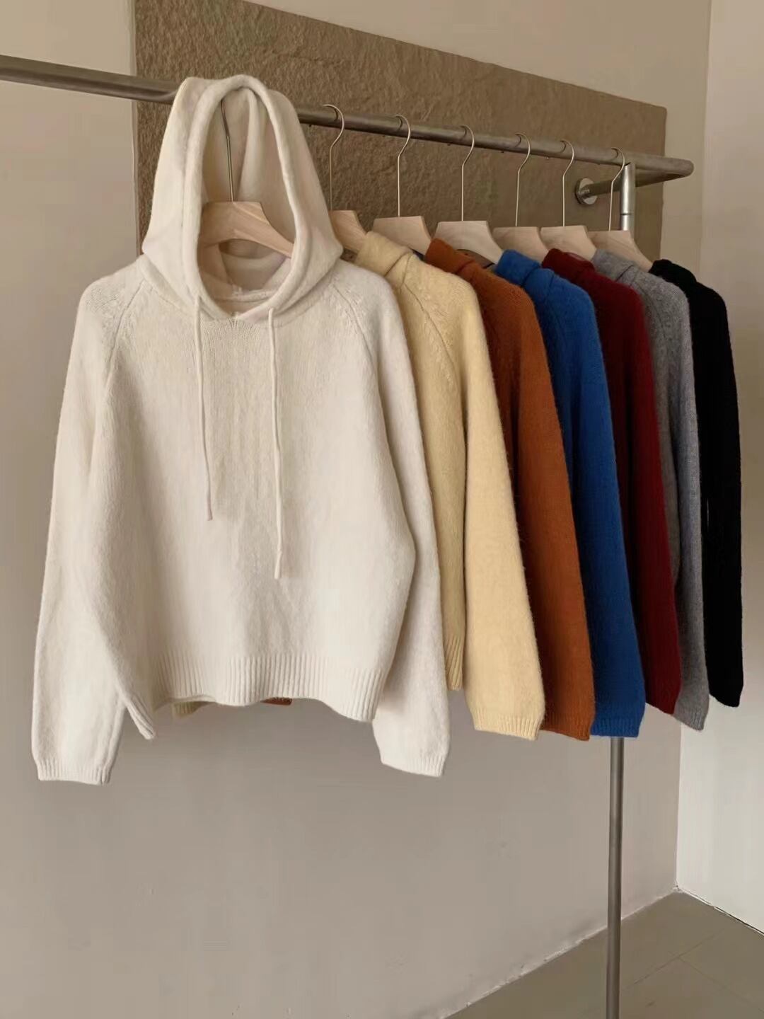 【tops】フード付きニットセーター　M27243