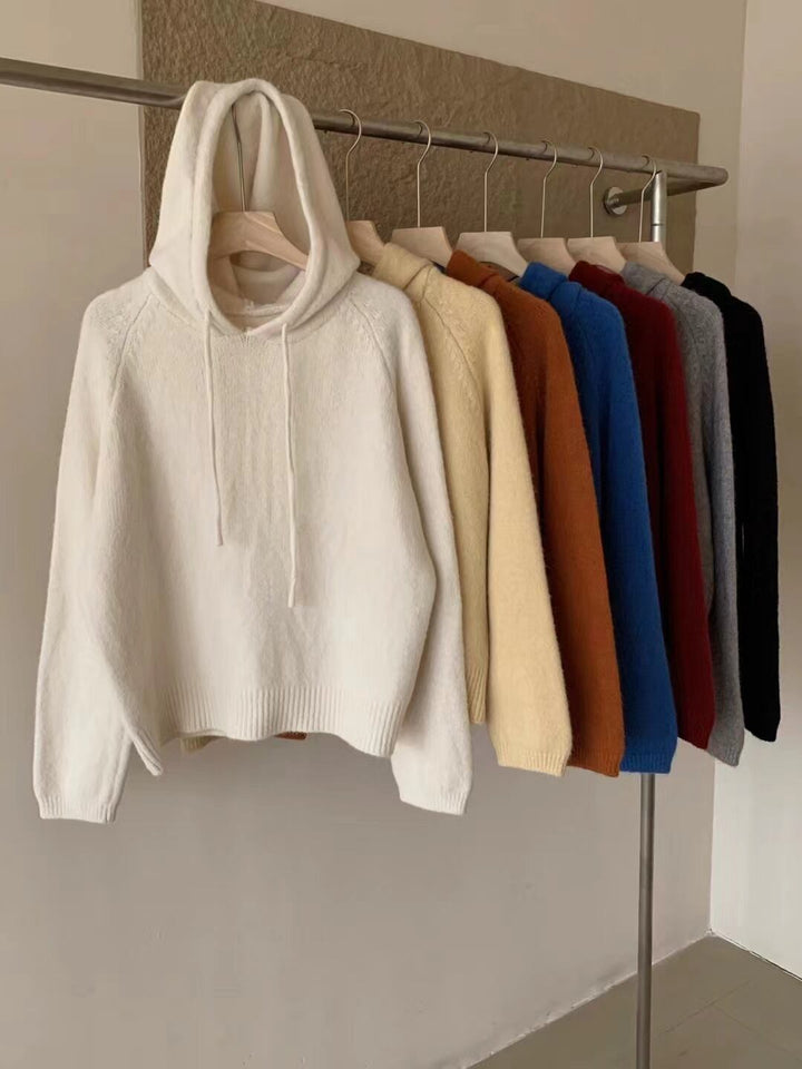 【tops】フード付きニットセーター　M27243