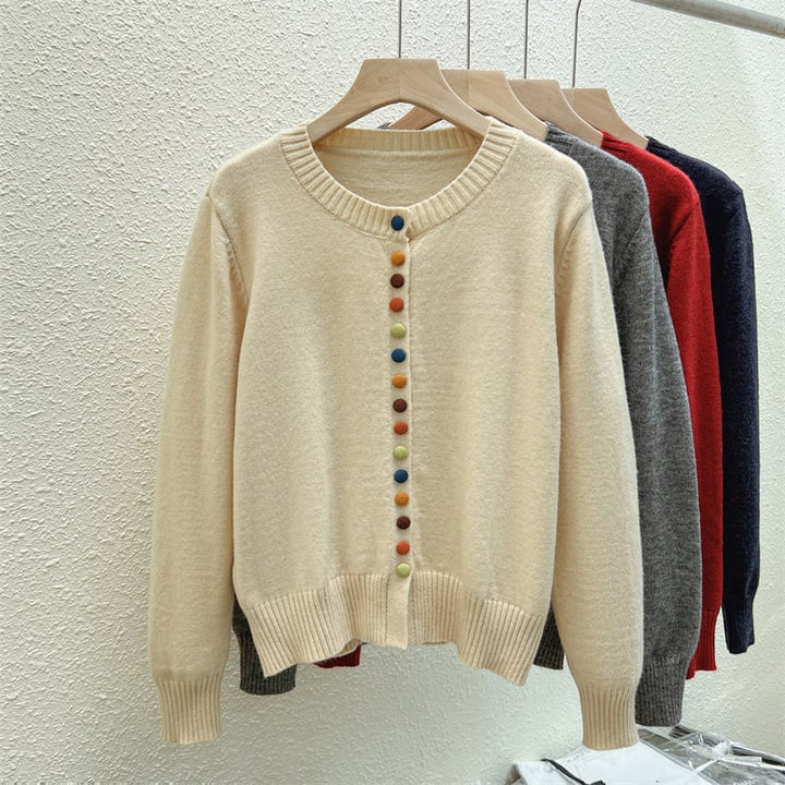 【outer】ボーダー柄デザインニットカーデ　M26814