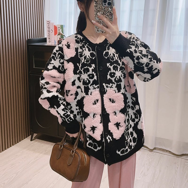 【outer】刺繍ニットカーデ　M25874