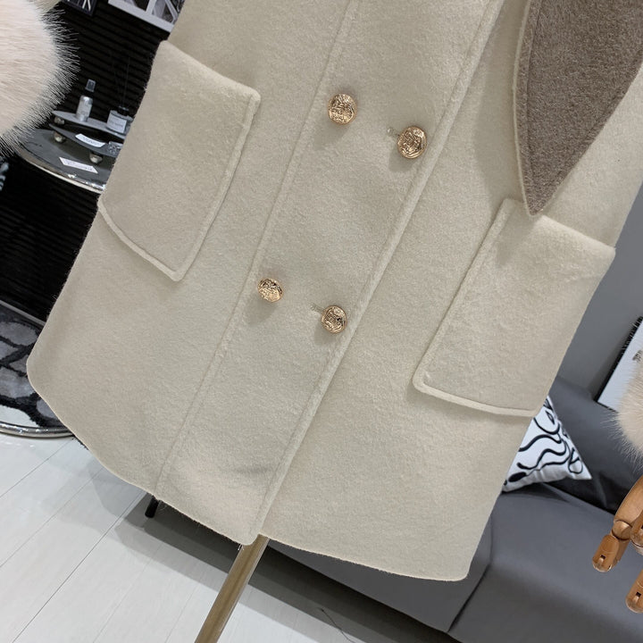 【outer】ファーダブルボタンコート　M27635