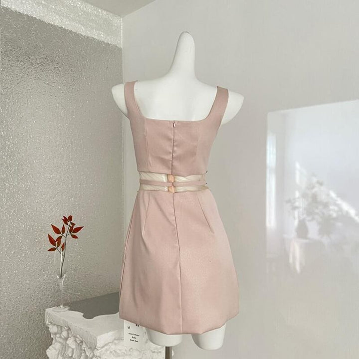 【dress】チュールドッキングキャミワンピース Q7854