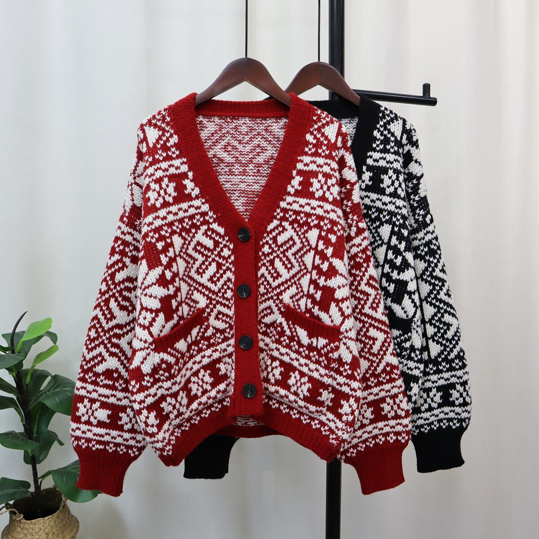【outer】Vネックニットカーデ　M18420