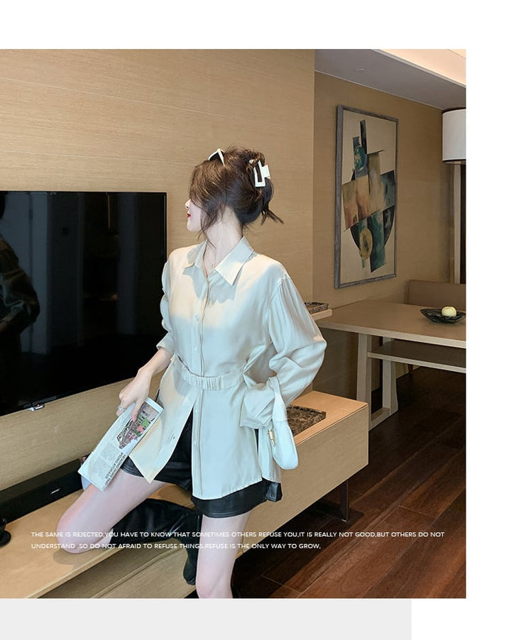 【tops】流行に流されない シャツトップス合わせやすい　M17351