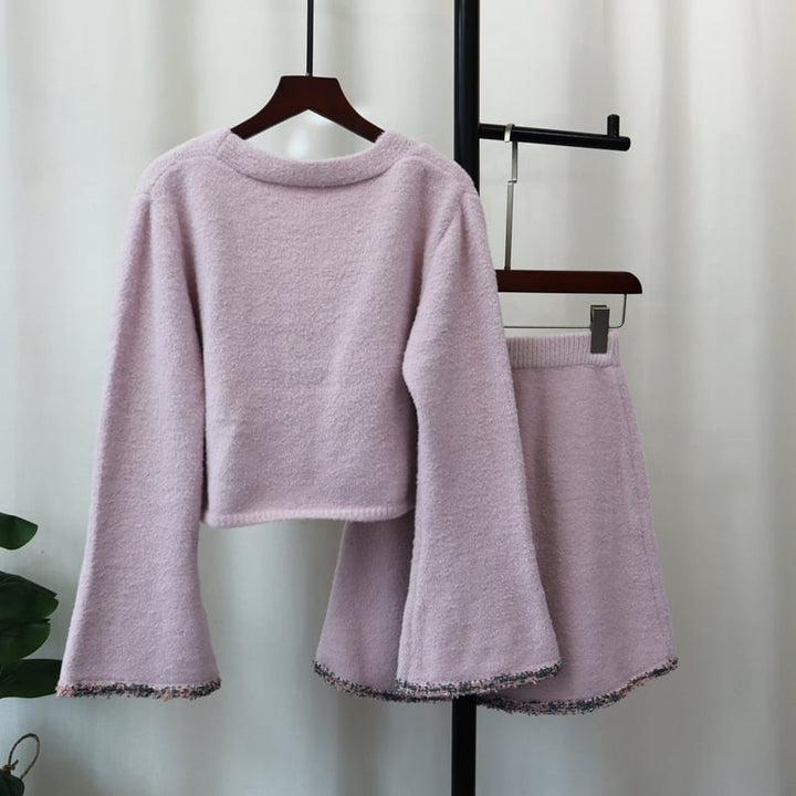 【set】ニットカーデ×スカートセット　M26857