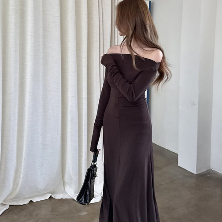 【dress】オフショルロングワンピース Q6924