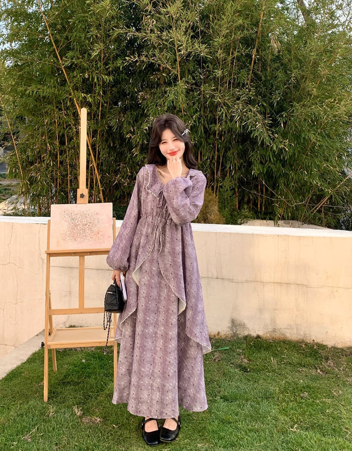 【dress】フレアロングワンピース Q8221