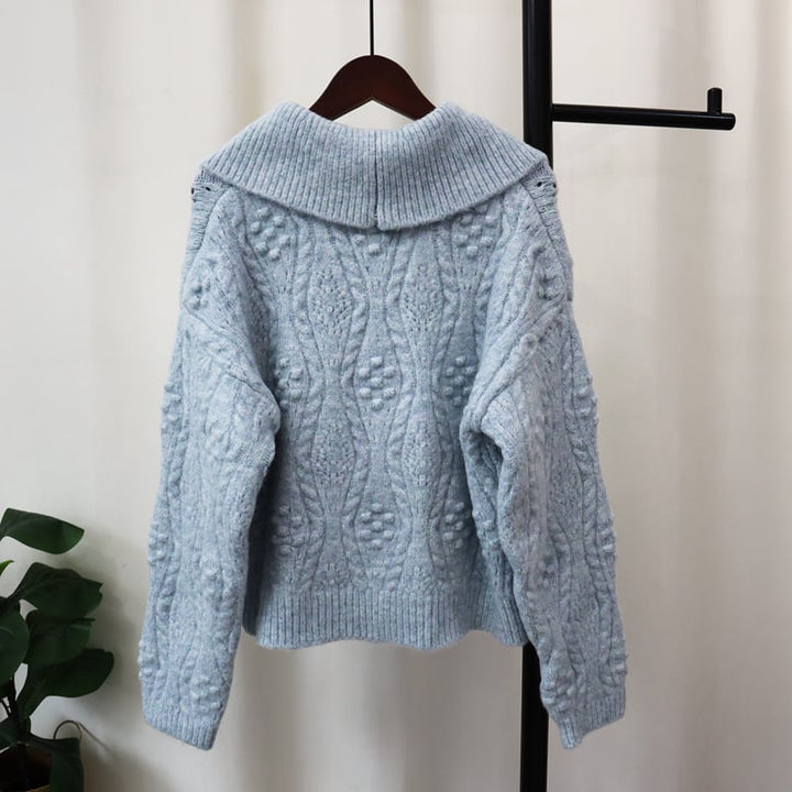 【tops】折り襟ニットセーター　M26898