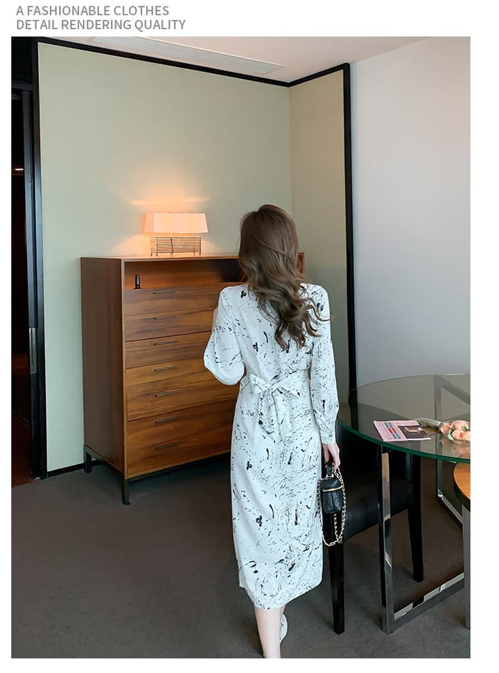 【dress】話題沸騰中 オシャレエレガントスリットワンピース　M16821