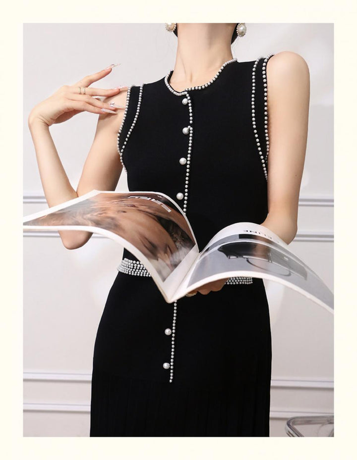 【dress】パールノースリーブワンピース　M24350