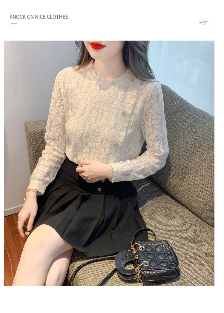 【tops】柔らかくて優しい印象レースシャツトップス　M17342