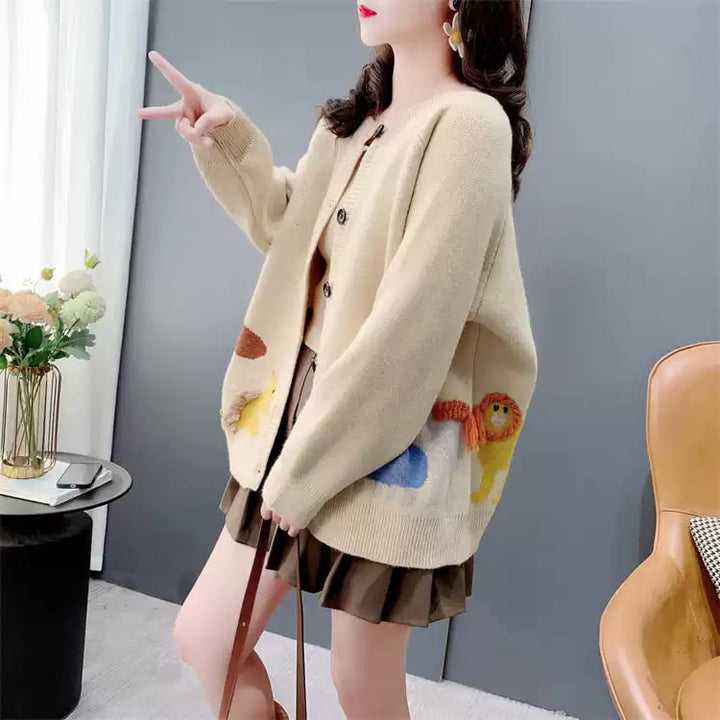 【outer】ジャカードニットカーデ　M27045