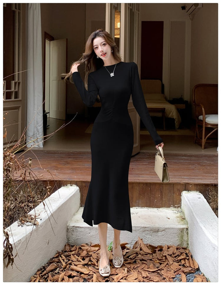 【dress】マーメイドニットワンピース　M25367