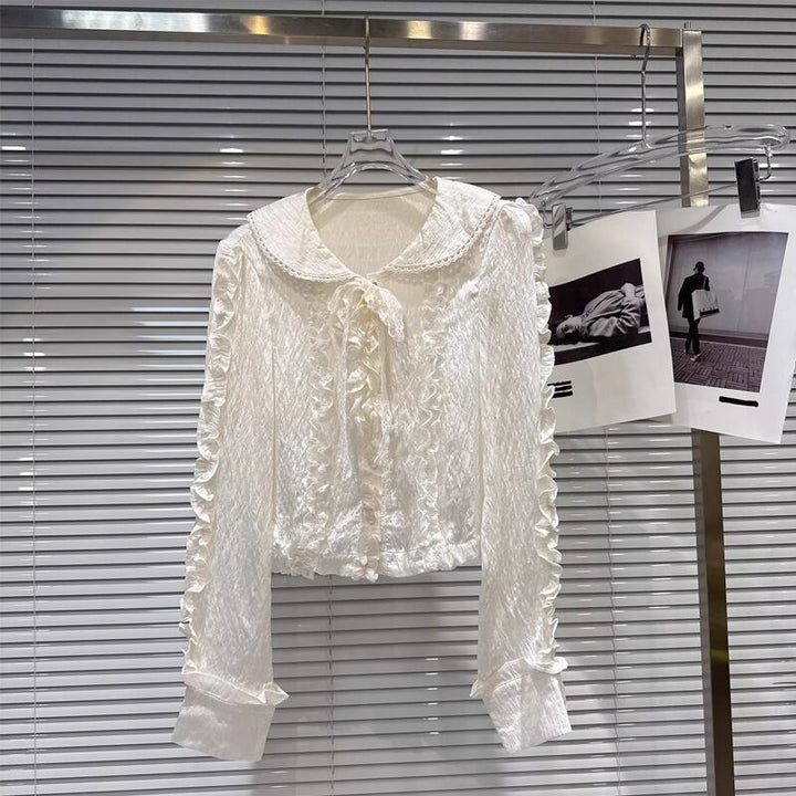 【tops】ピーターパンカラーフレアトップス Q8165