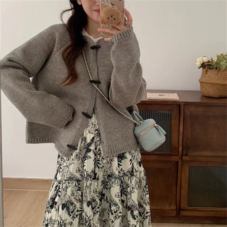 【outer】クルーネックニットカーディガン　M17794