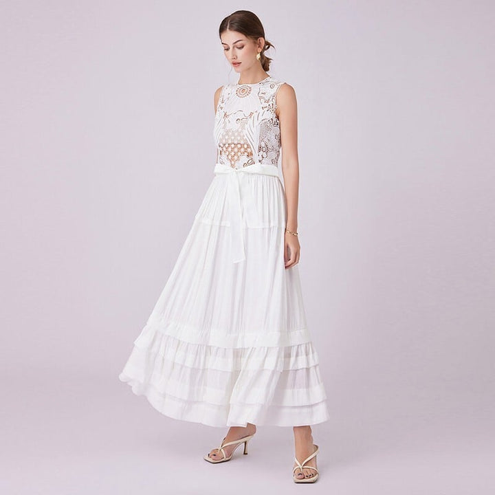 【dress】ノースリーブレースワンピース　M24659