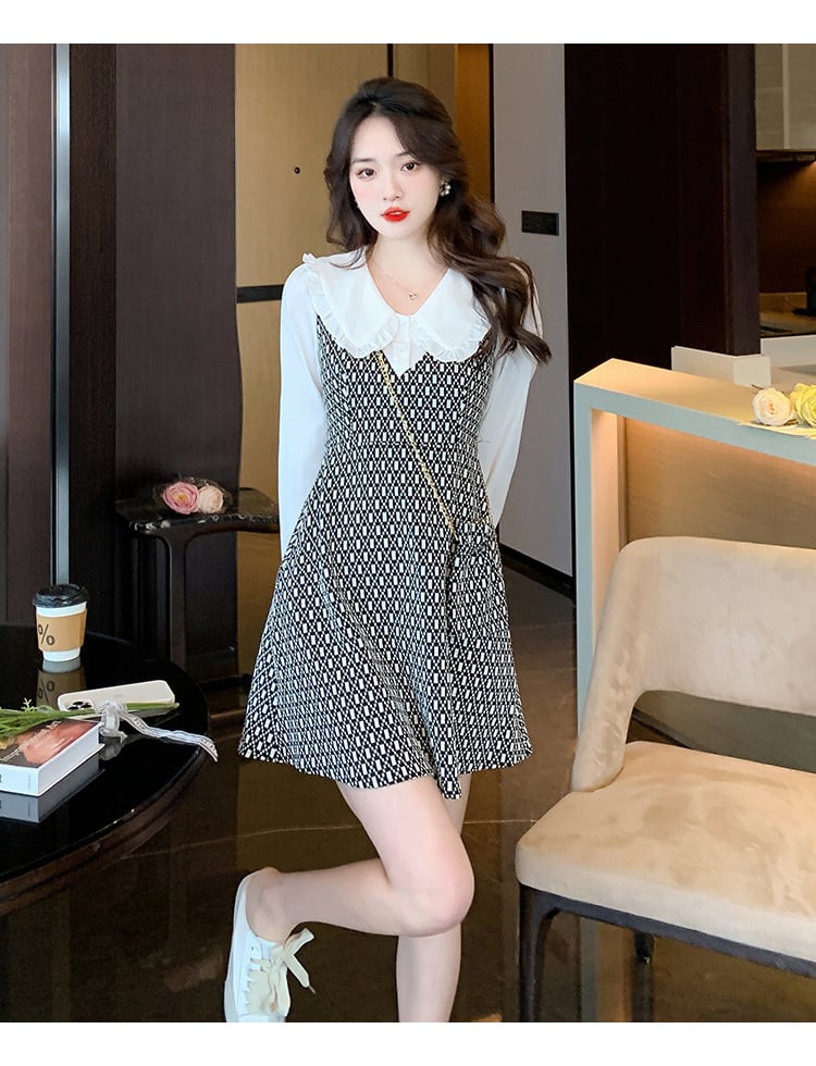 【dress】気質満点大人可愛い切り替えデートワンピース　M17405