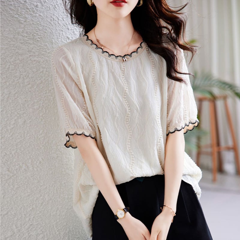 【tops】気質満点 エレガントオシャレTシャツトップス　M16969