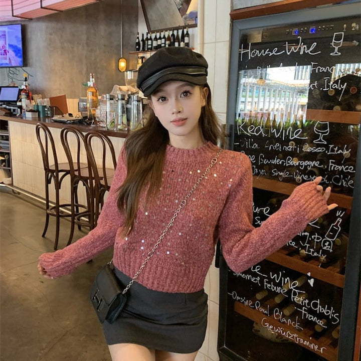 【tops】スパンコールニットセーター　M27848