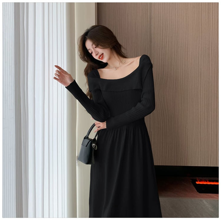 【dress】無地ニットワンピース　M17975